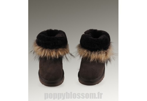 Bottes New Designer Ugg-232 Mini fourrure de renard noir